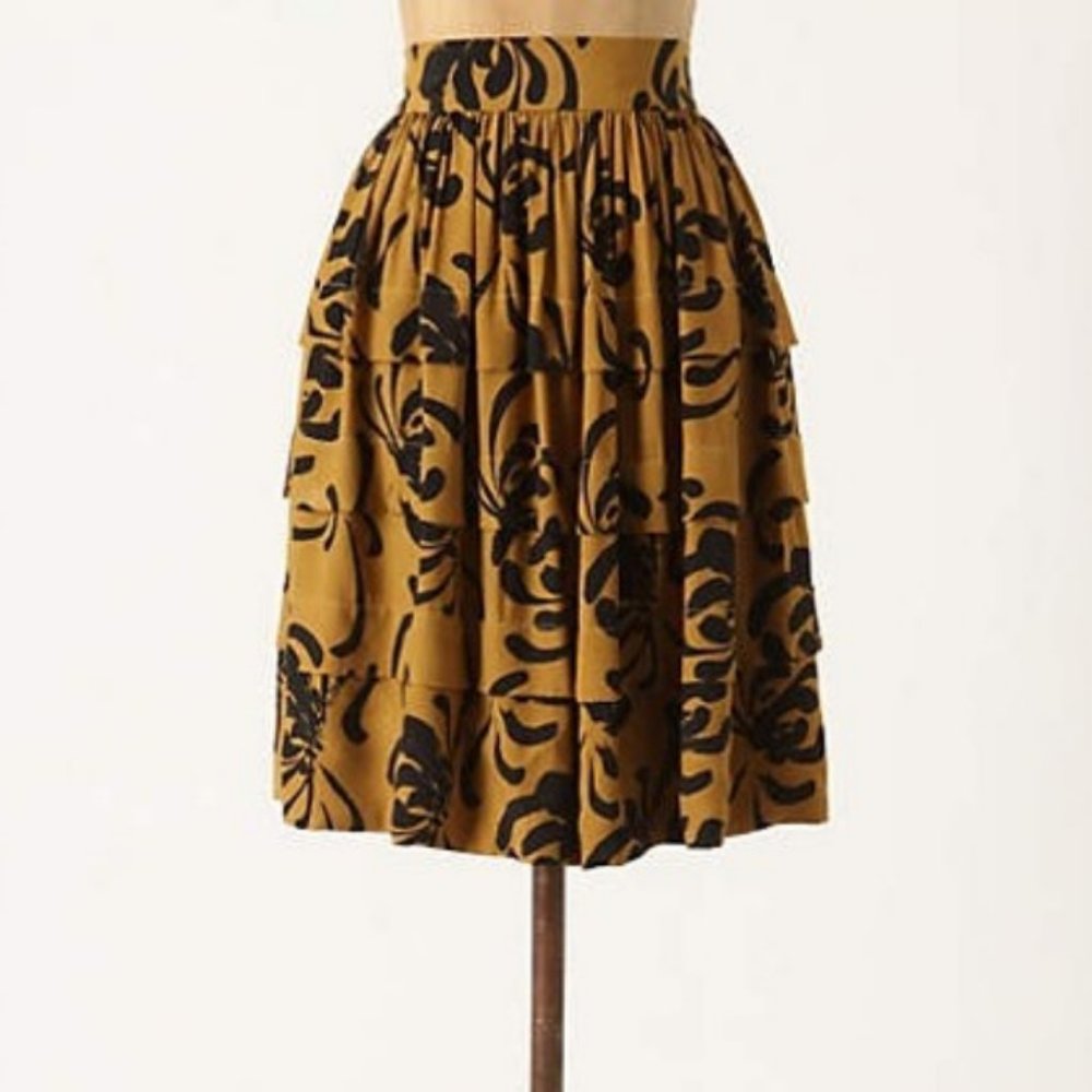 Anthropologie Sariah Calligraphy Strokes Skirt - Picture 1 of 8